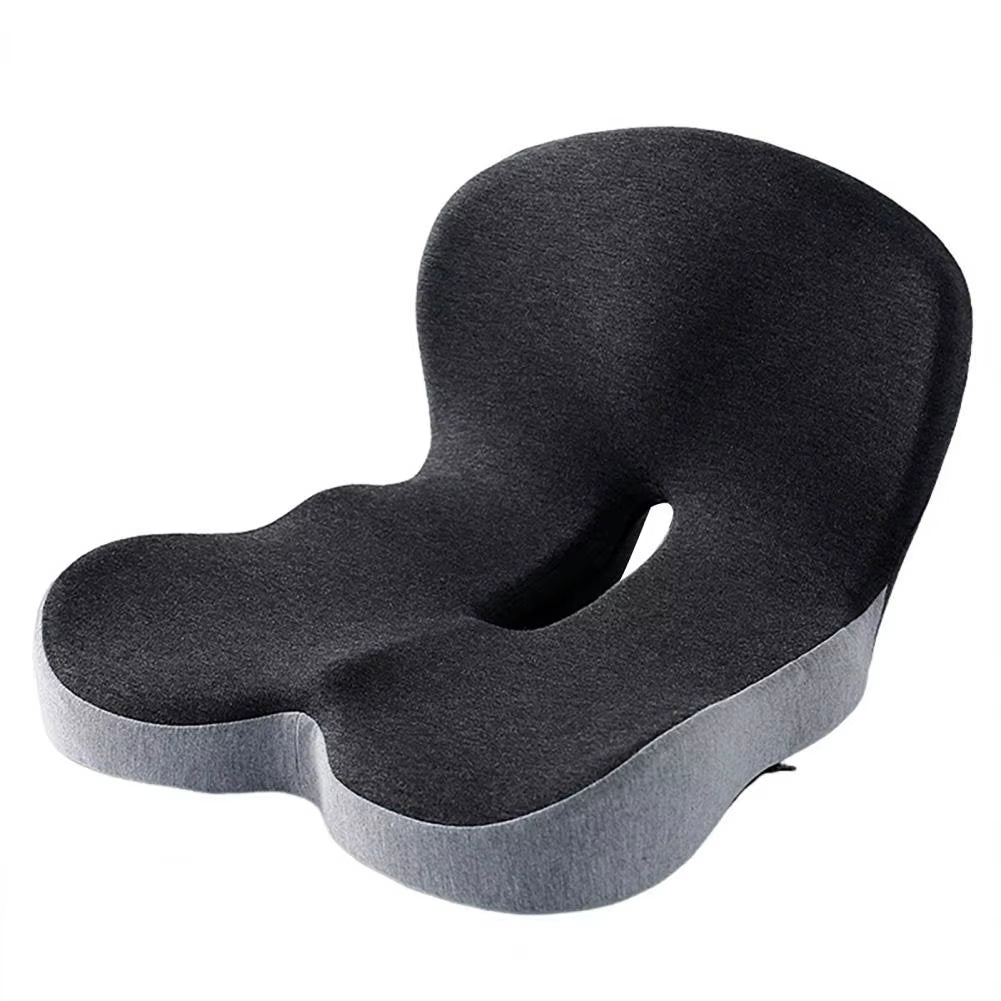 Seat Cushion Anti-Slip Bottom Design Pressure-Reducing Hip Waist Support Memory Foam L-Shaped Integrated Office Chair Seat Cushi