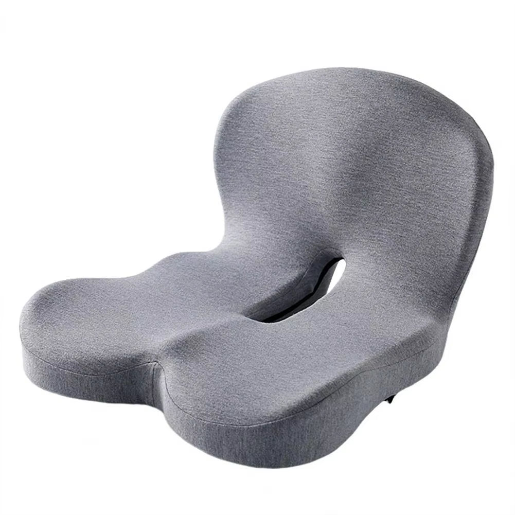 Seat Cushion Anti-Slip Bottom Design Pressure-Reducing Hip Waist Support Memory Foam L-Shaped Integrated Office Chair Seat Cushi